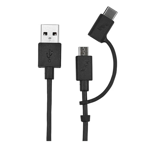 Cáp 2 in 1 Energizer HT Dual Type-C Micro USB 1.2m - C11UBX2CFBK4 (Đen)_1