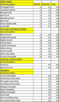 S K Cake Creation menu 5