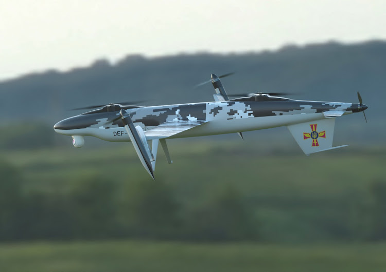 A 3D rendering of the Defender drone designed by Eugene Nayshtetik and his team, in this handout image from September 11 2022. Picture: RADIO BIRD SP.Z.O/REUTERS