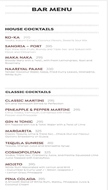 Kokum menu 