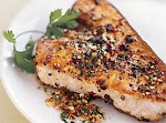 Pan-Roasted Swordfish Steaks with Mixed-Peppercorn Butter was pinched from <a href="http://www.epicurious.com/recipes/food/views/Pan-Roasted-Swordfish-Steaks-with-Mixed-Peppercorn-Butter-232695" target="_blank">www.epicurious.com.</a>