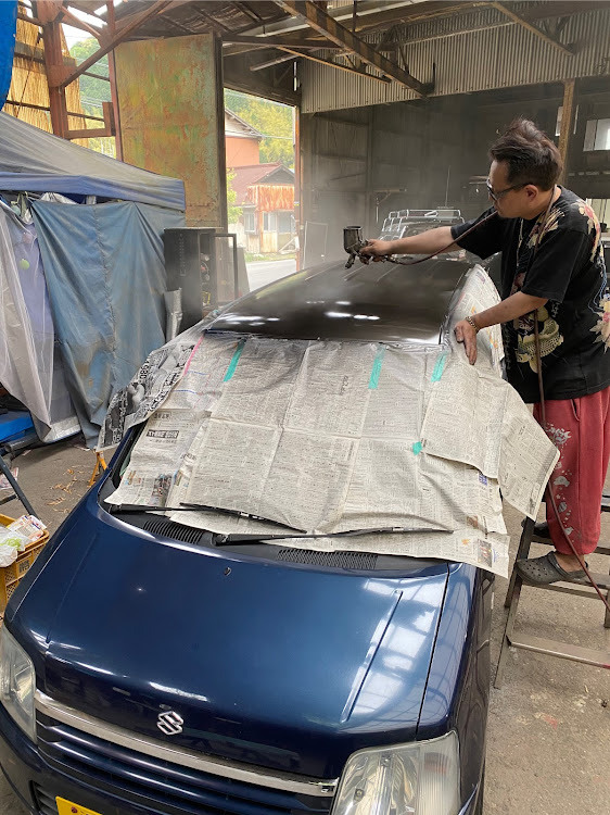 ワゴンRのMC ワゴンR・屋根塗装・ラメ塗装・ワゴンR・mc22sに関するカスタム事例の投稿画像3枚目