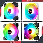 Bộ 6 Fan Led Rgb Coolmoon + Bộ Hub Coolmoon Và Điều Khiển - Tặng Kèm Ốc Vít