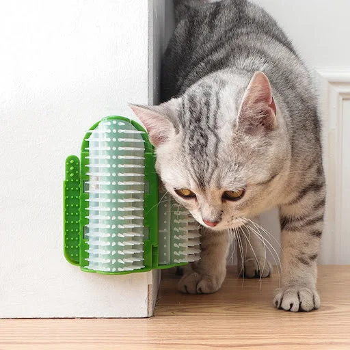 Cat Brush Comb Cat Toy Pet Wall Brush Corner Cat Dog Massage Self Groomer Comb Brush Kitten Rubs with A Tickling Comb