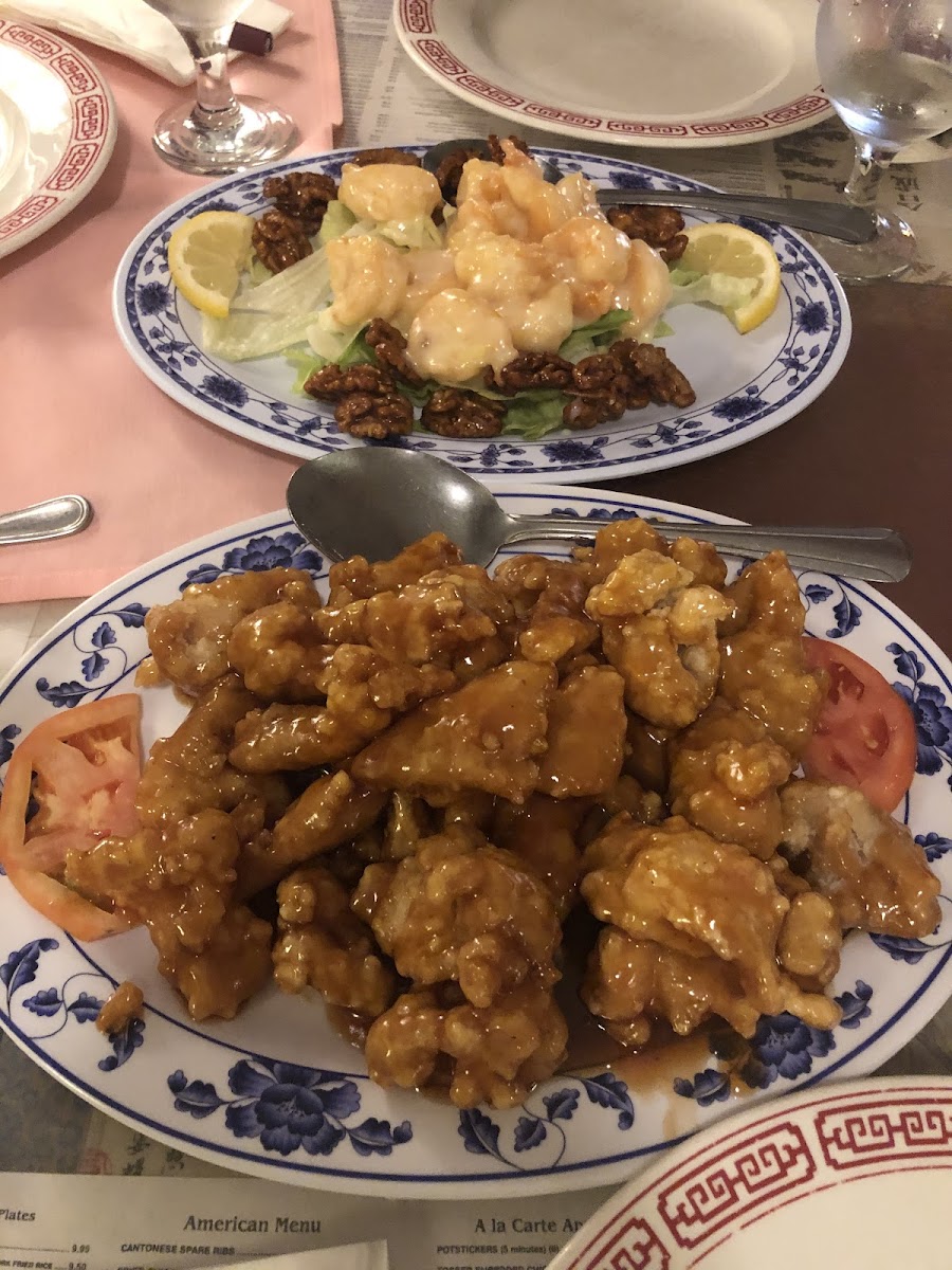 Honey walnut shrimp, and general Taos