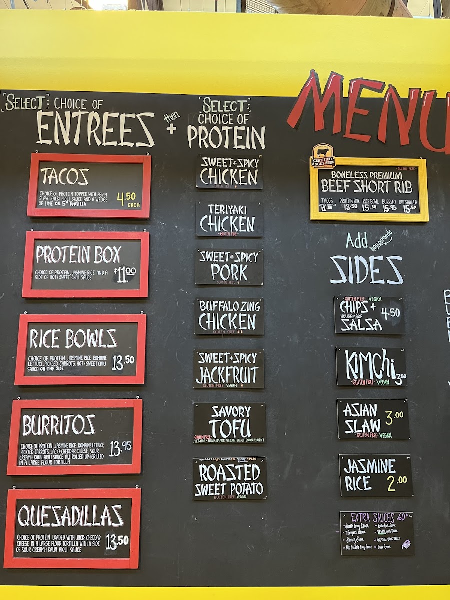 Menu (Zoom in for GF info)