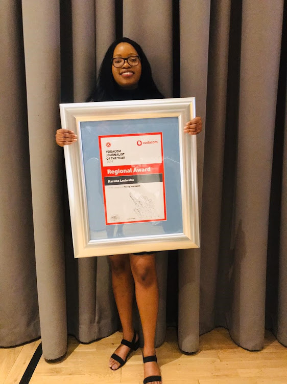 Sowetan reporter Karabo Ledwaba scoops Vodacom Journalist of the Year Regional Award.