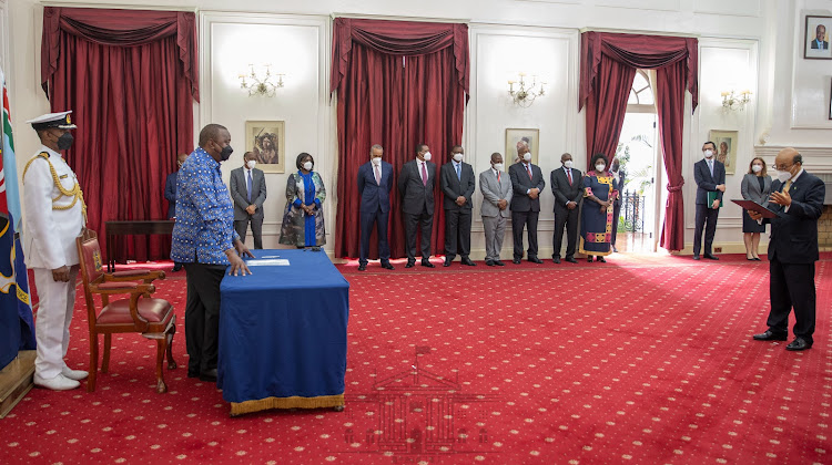 President Uhuru Kenyatta receives credentials from six new ambassadors posted to Kenya on December 7, 2021.