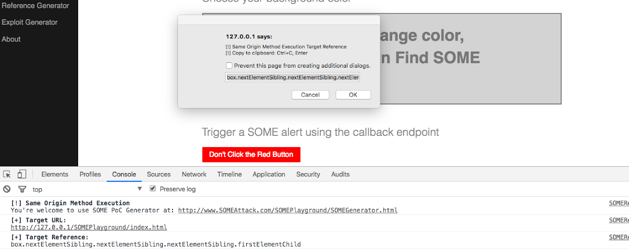 Same Origin Method Execution - Targeting Tool Preview image 2