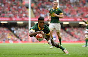Canan Moodie scores the Springboks' second try in their Summer International Test match against Wales at Principality Stadium in Cardiff on Saturday.