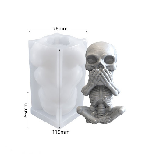 Title 6, DIY Handmade Skeleton Candle Silicone Mold. Cre...