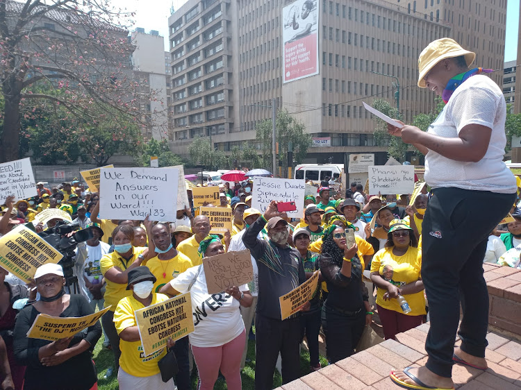 ANC branches from Ekurhuleni on Monday marched to Luthuli House complaining that the local government candidates' list was manipulated.