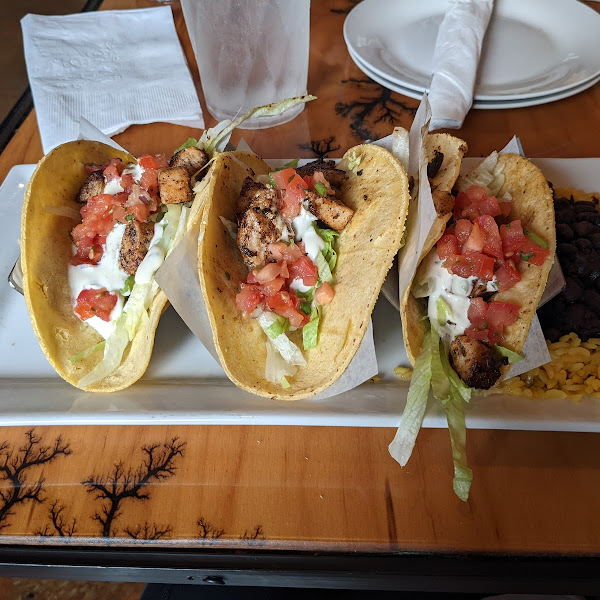 Fish tacos on corn tortillas