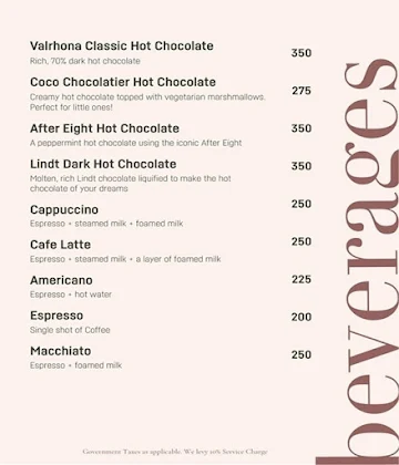 Cococafe menu 