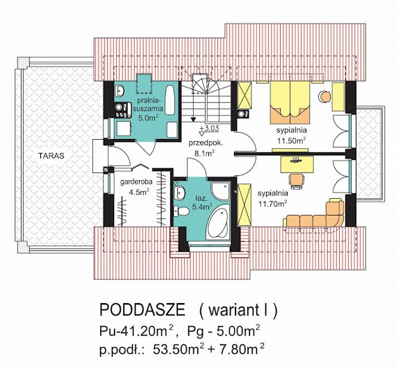 BW-03 wariant 6 (FL) - Rzut poddasza