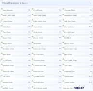Rasiya juice & shakes menu 1
