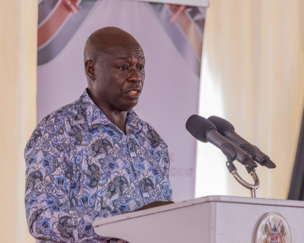 Deputy President Rigathi Gachagua speaks during the Coast Region Alcohol and Drug Abuse Conference on February 26, 2024.