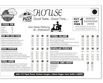 Pizza house menu 