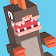 Blocky Jumping Run Avoid Shark icon