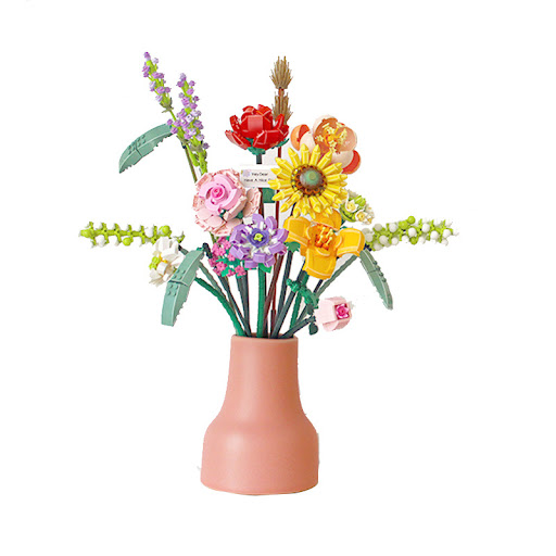Title 3, Building Blocks Decoration Immortal Flower Arra...