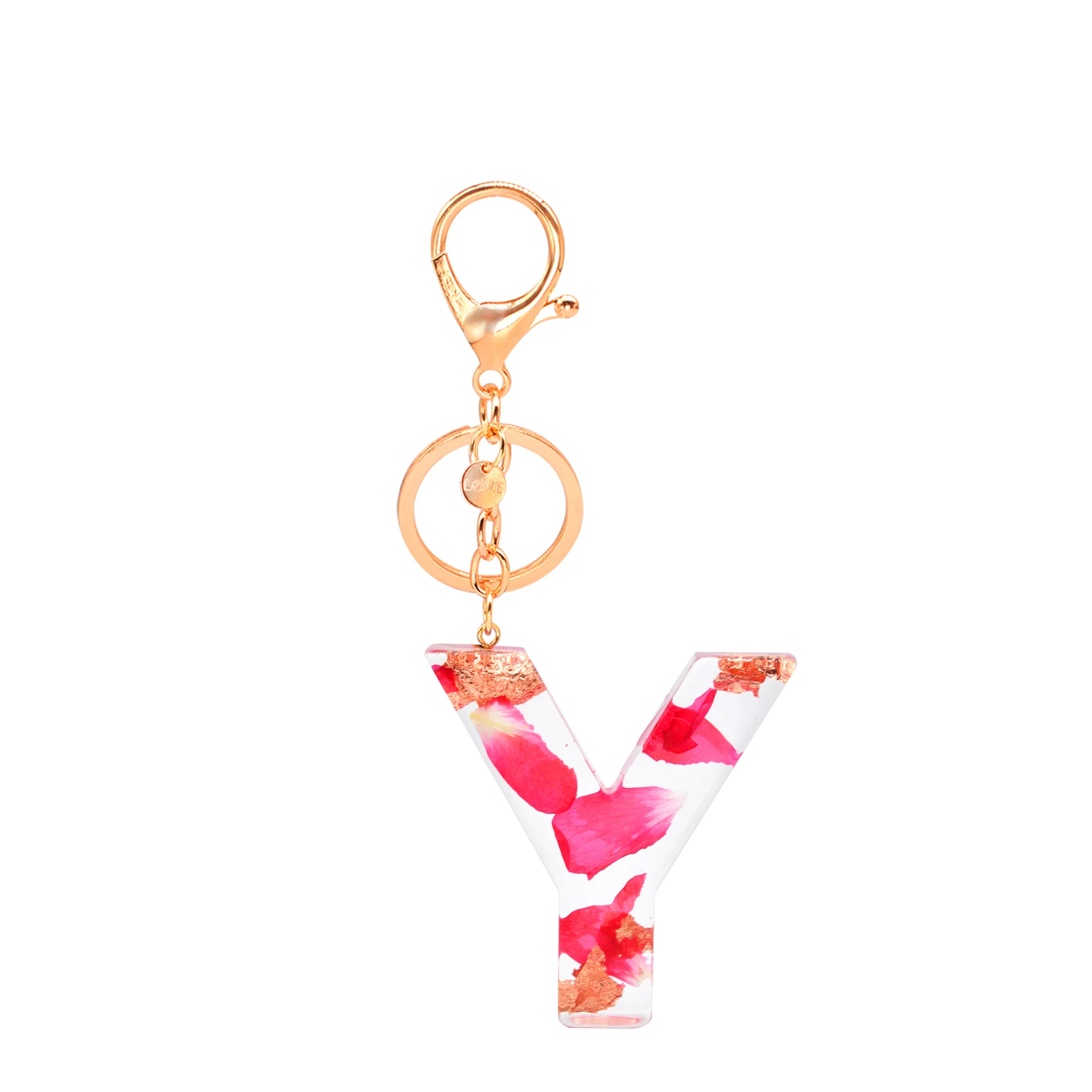 Title 26, Porte-clés en résine avec pétales et pendentif ...