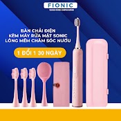 [Mã Bmlt300 Giảm Đến 300K Đơn 499K] Bàn Chải Điện Kèm Máy Rửa Mặt Sonic Đánh Răng Tự Động Lông Mềm Fionic Et04