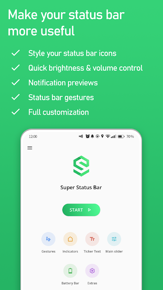 Super Status Bar - Gestures, Notifications & more [Premi