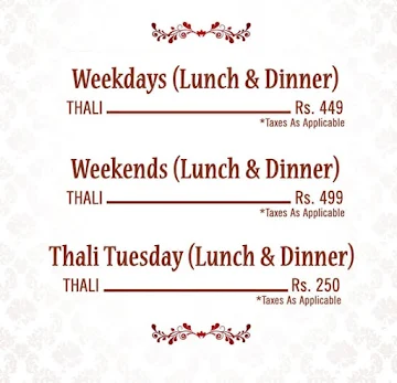 Rajdhani Thali Restaurant menu 