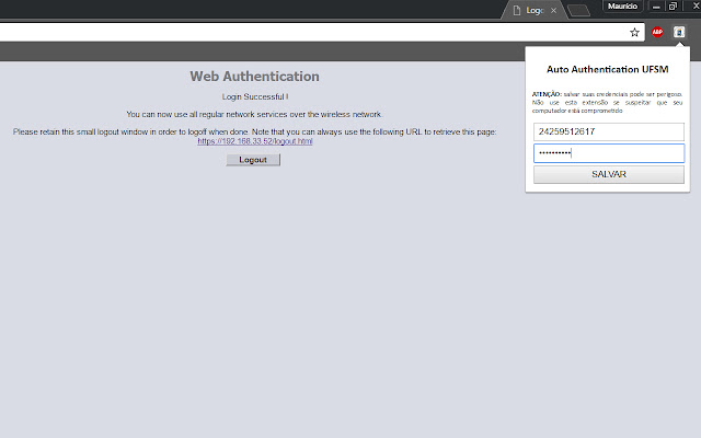 Auto Authentication UFSM chrome extension