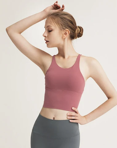 Sportbeha met pure kleur schouderba - 2