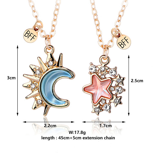 Title 1, Simple Star Moon Necklace Alloy Clavicle Chain ...