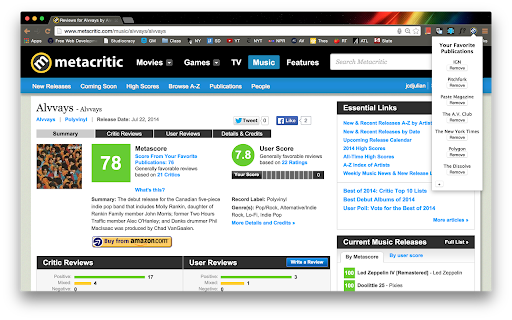 MyMeta - Customized Metacritic averages.