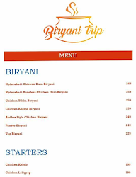 Biryani Trip - Destination Hyderabad menu 1