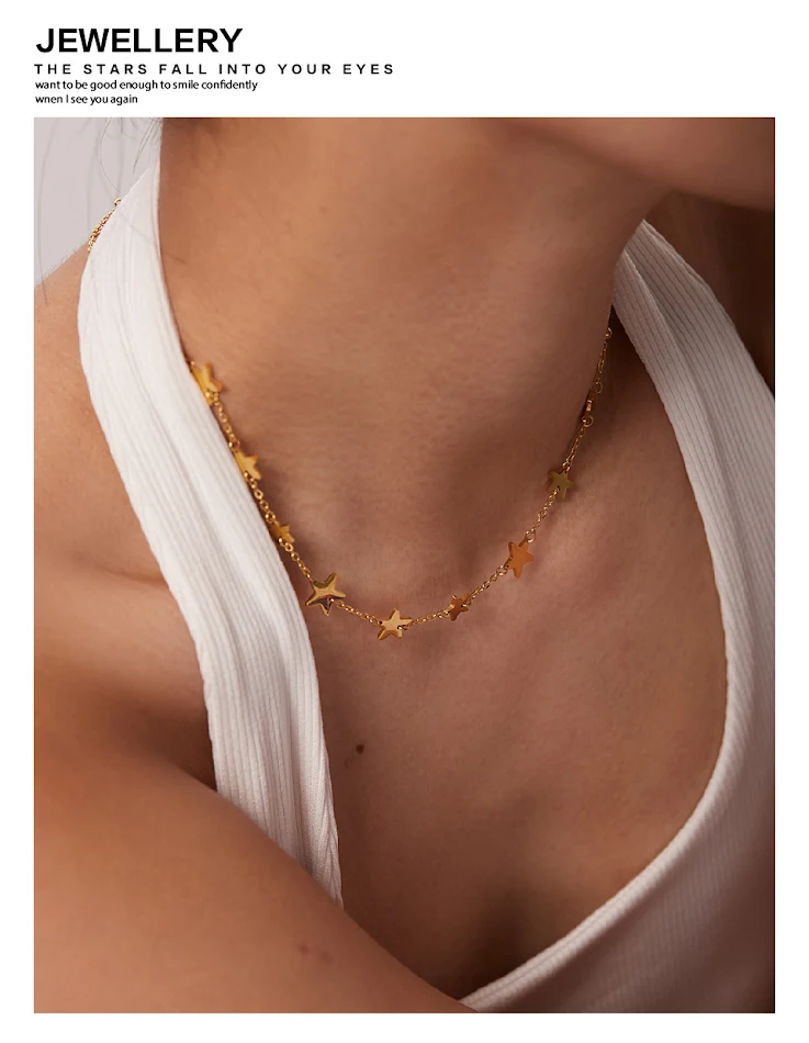 Franse Retro Pentagram Ketting Roestvrij Staal Elegant Minderheidsjuweel Vintage Stijl Perfect Cadeau voor Vrouwen Subtiel
