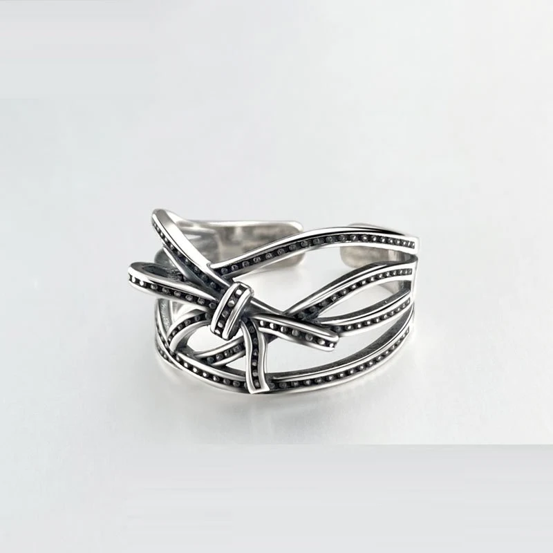 Title 2, Bague Minimaliste Vintage en Argent Sterling S9...