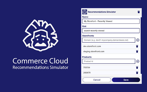 Commerce Cloud Recommendations Simulator