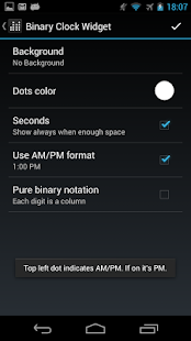 Pretty Binary Clock Widget Screenshot