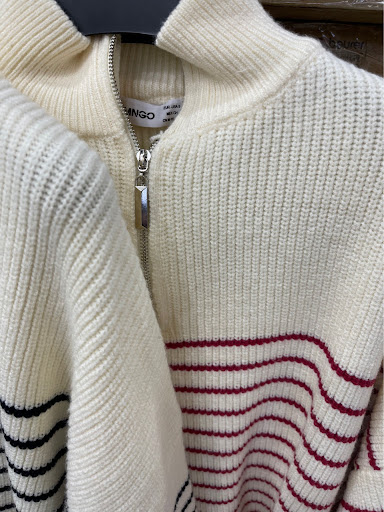 Title 6, High Neck Bottoming Knitted Sweater With Stripes