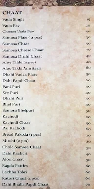 The Chaat House menu 1