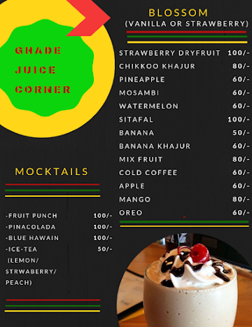 Ghade Juice Corner menu 