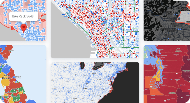 Uma variedade de mapas personalizados