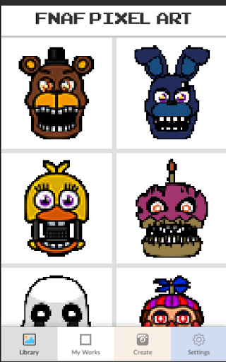 Pixel art Coloring by numbers for Fnaf