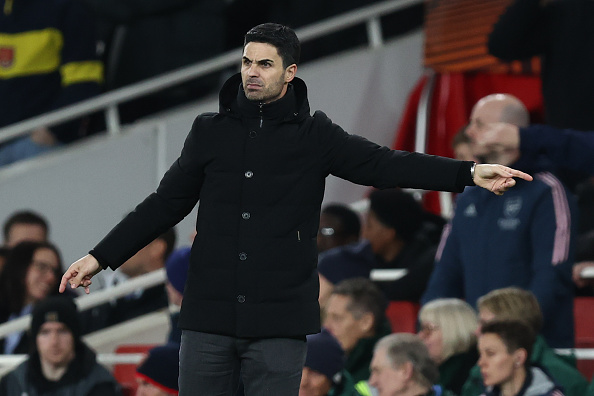 Arsenal manager Mikel Arteta during the UEFA Europa League round of 16 leg two match against Sporting CP at Emirates Stadium on March 16, 2023 in London, United Kingdom.