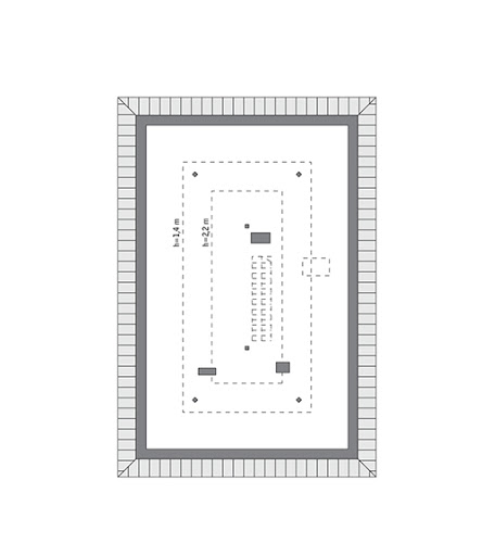 Od serca - wariant IV - M242d - Rzut poddasza do indywidualnej adaptacji (44,1 m2 powierzchni użytkowej)