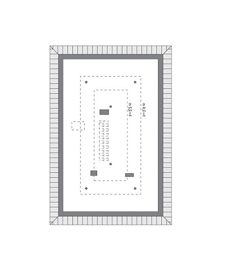 Od serca - wariant IV - M242d - Rzut poddasza do indywidualnej adaptacji (44,1 m2 powierzchni użytkowej)