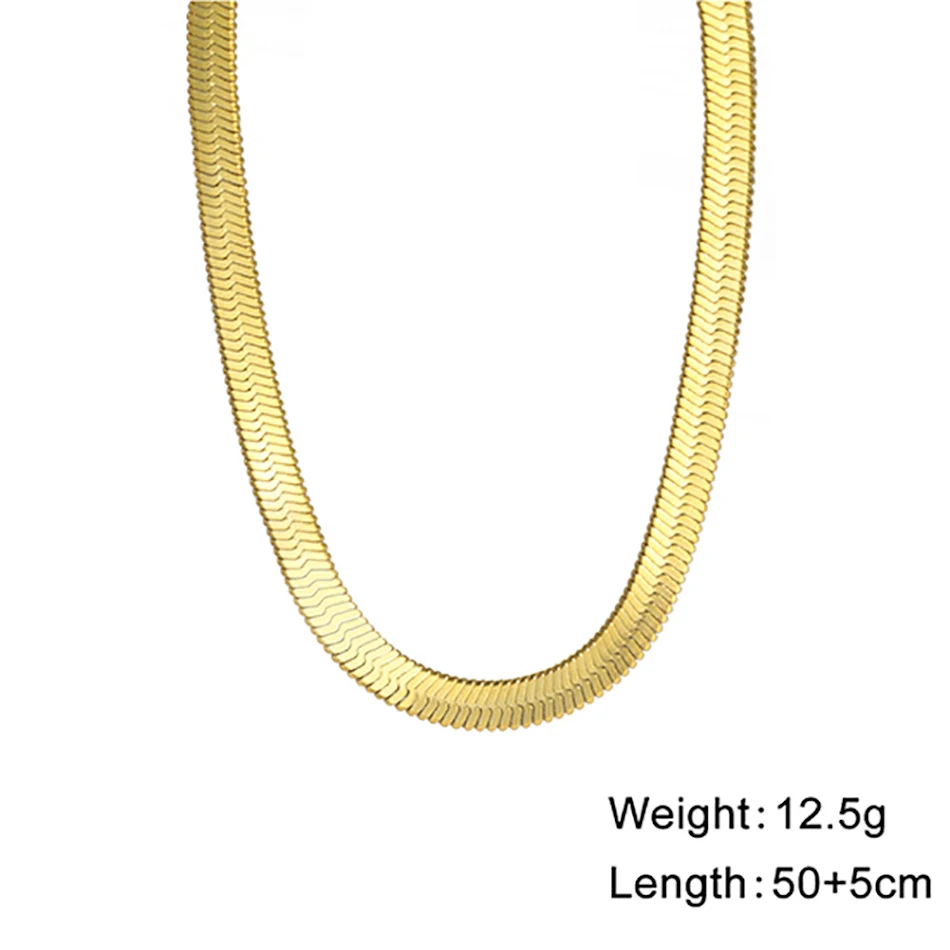 Populaire roestvrijstalen slangenhalsband choker, een stijlvolle ketting voor dames, perfect voor een moderne en opvallende uitstraling.