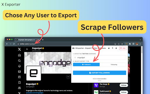 XExporter - X Follower CSV Download