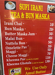 Sufi Irani Chai & Bun Maska menu 1