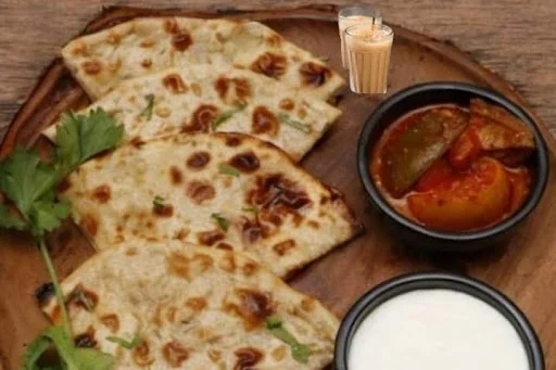 2 Paneer Paratha With Tea