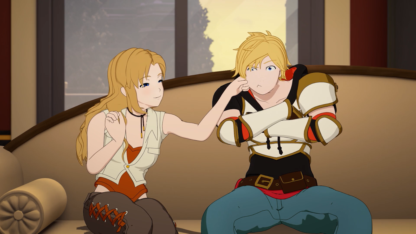 Ruby is really excited to meet Jaune’s sister, Saphron. 